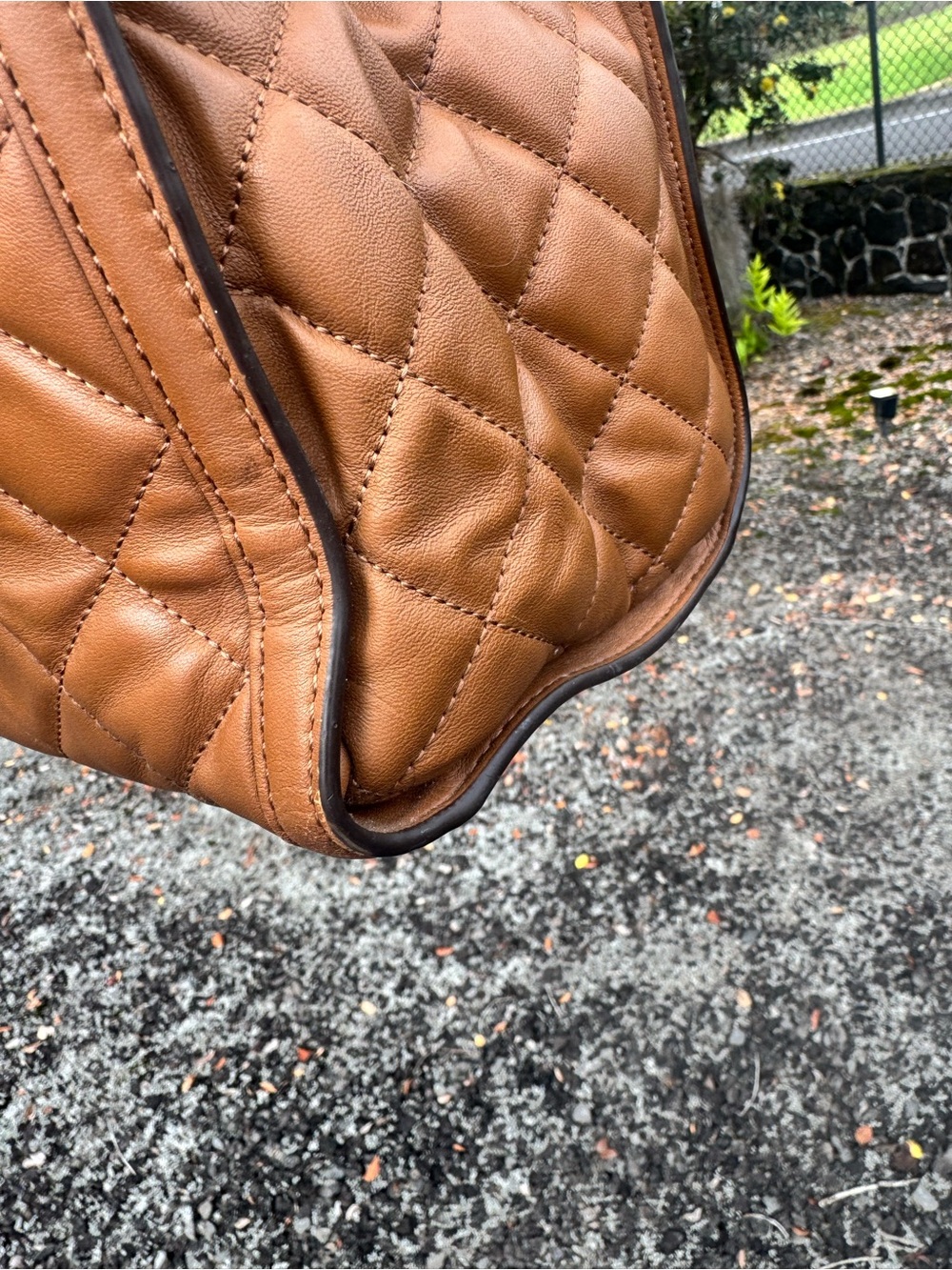 MICHAEL Michael Kors Quilted Leather Satchel Brown Gold Tone Shoulder Bag - Picture 10 of 14